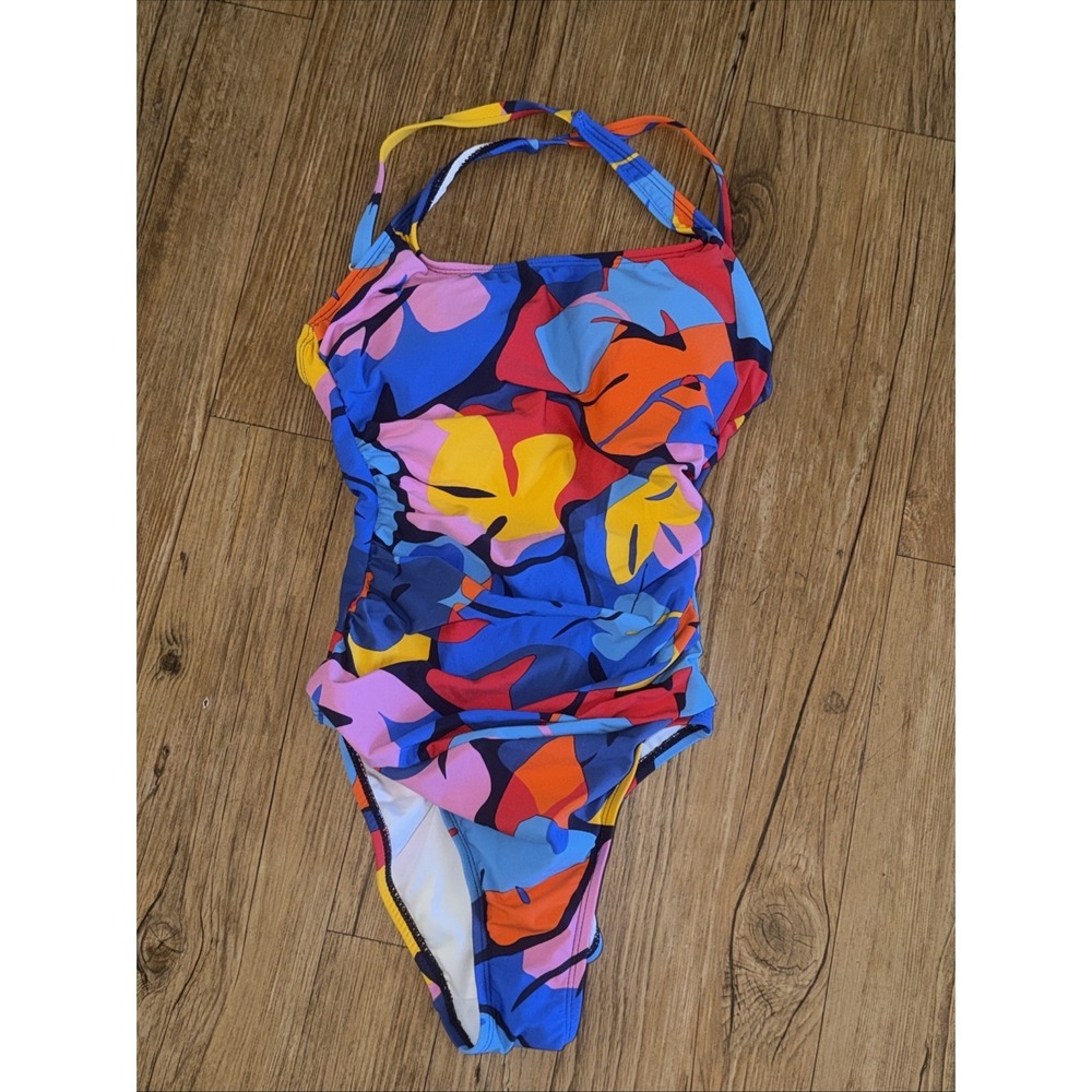 Nautica womens swimsuit one piece Swimsuit Size Xs Bright Floral Abstract J